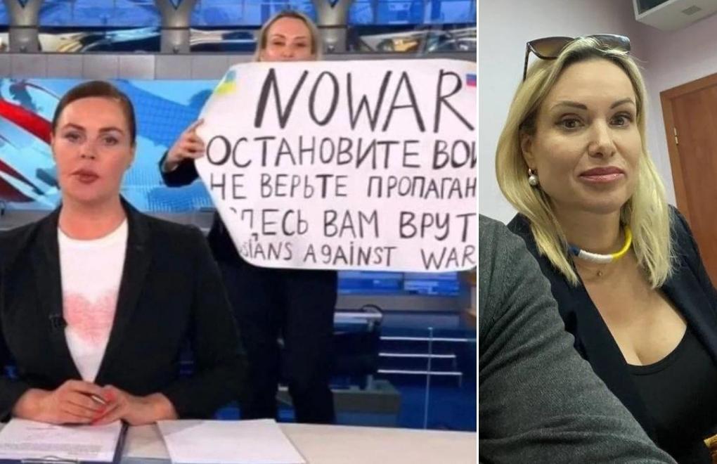 Canlı yayında “savaşa hayır” pankartı açan gazeteciye para cezası