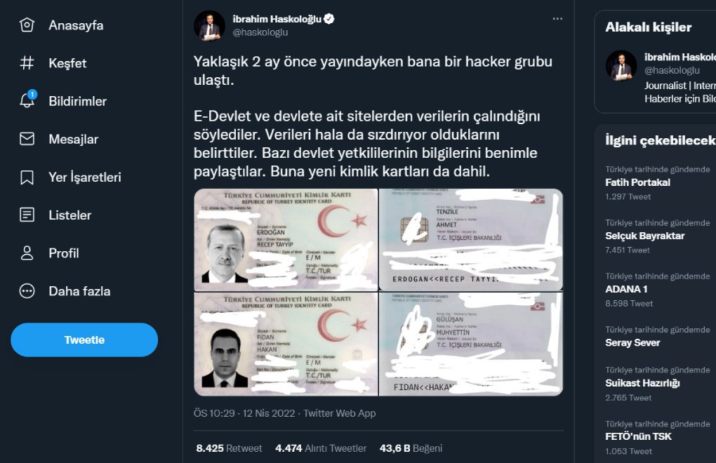 Popular Twitter user detained after claiming Turkey's e-government system was hacked