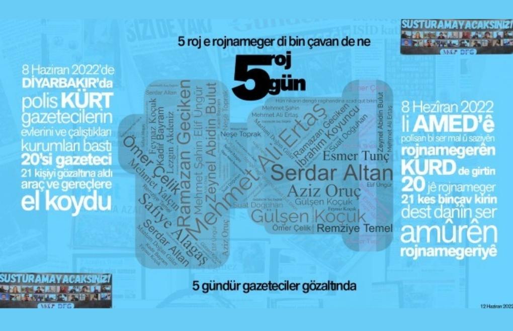 5 gündür gözaltında olan 20 gazeteci için imza kampanyası