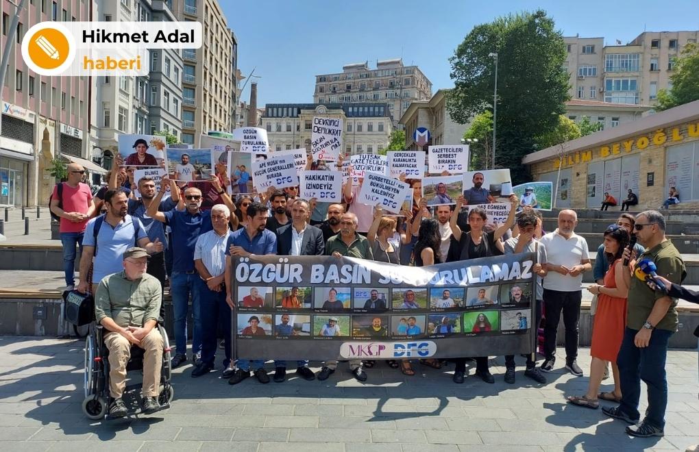 Diyarbakır'da tutuklanan gazeteciler için İstanbul'da dayanışma eylemi