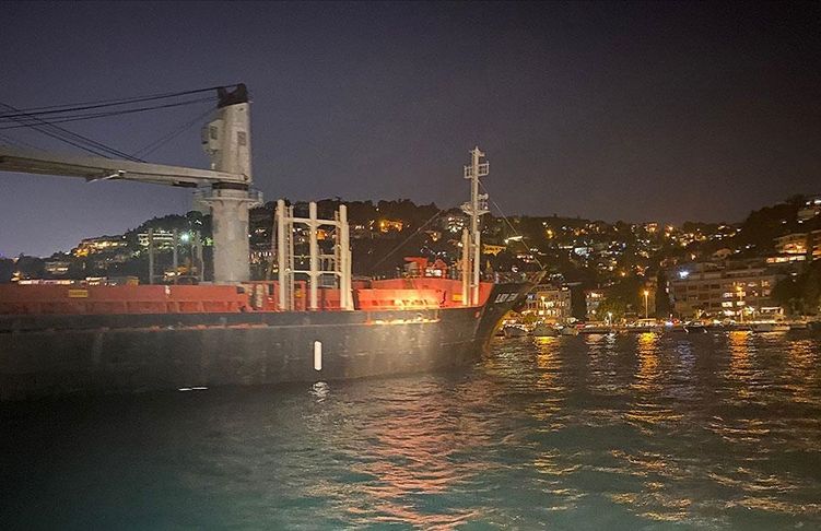 Maritime traffic suspended in Bosphorus Strait as ship goes aground