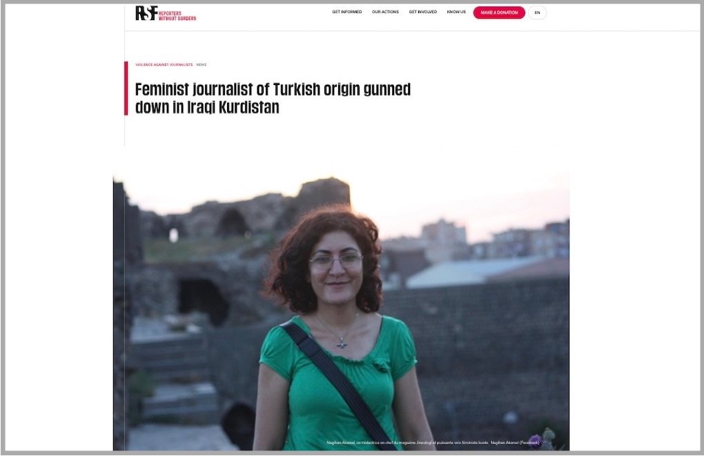 RSF |  "Akarsel, bu yıl KBY'de vurulan Türkiye bağlantılı beşinci muhalif Kürt" 