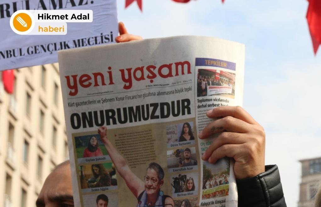 Tutuklanan 9 gazeteci için meslektaşları eylem yaptı: Özgür basın size baş eğmez