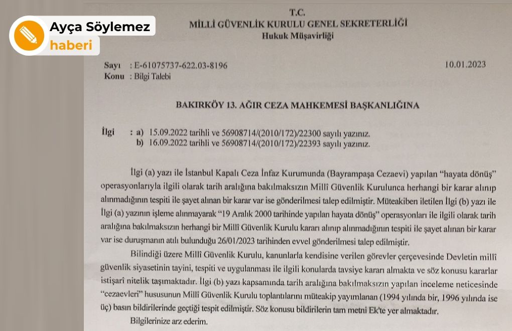 MGK mahkemeye, belge yerine 29 yıllık basın açıklamasını gönderdi