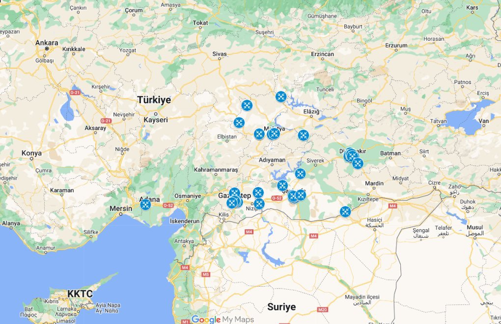 AHBAP 'deprem güvenli noktalar haritası'nı paylaştı