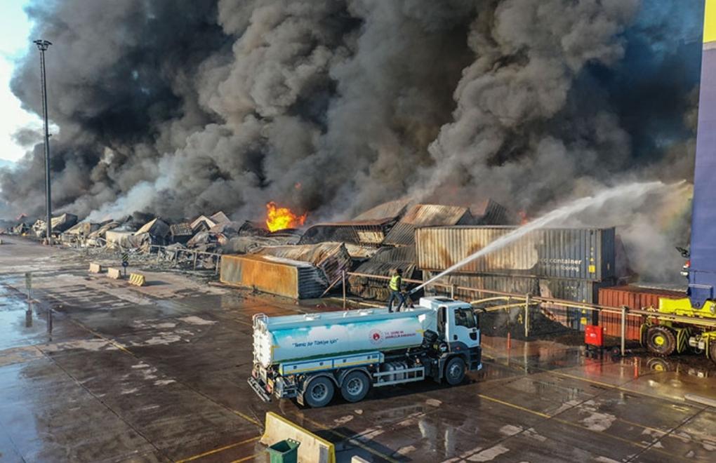 Fire fighting continues in İskenderun Port on day two