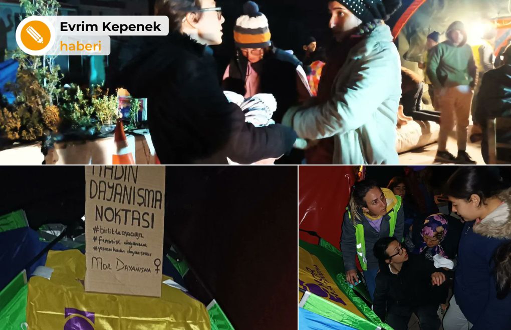 Mor Dayanışma Samandağ’da kadın dayanışma çadırı kurdu 