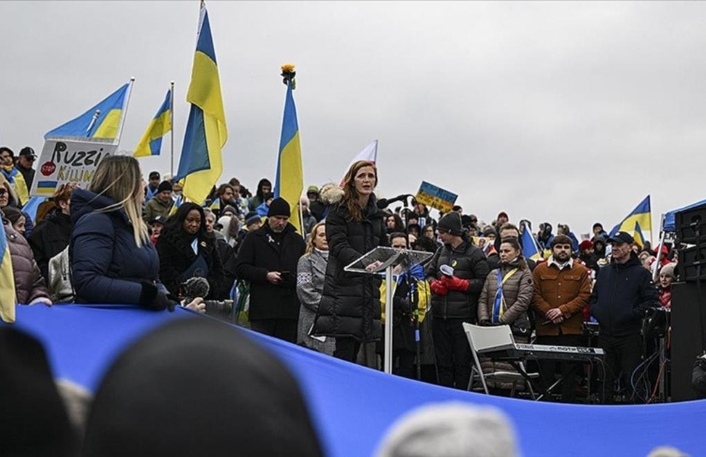ABD'de Rusya-Ukrayna savaşının birinci yılında protestolar düzenlendi
