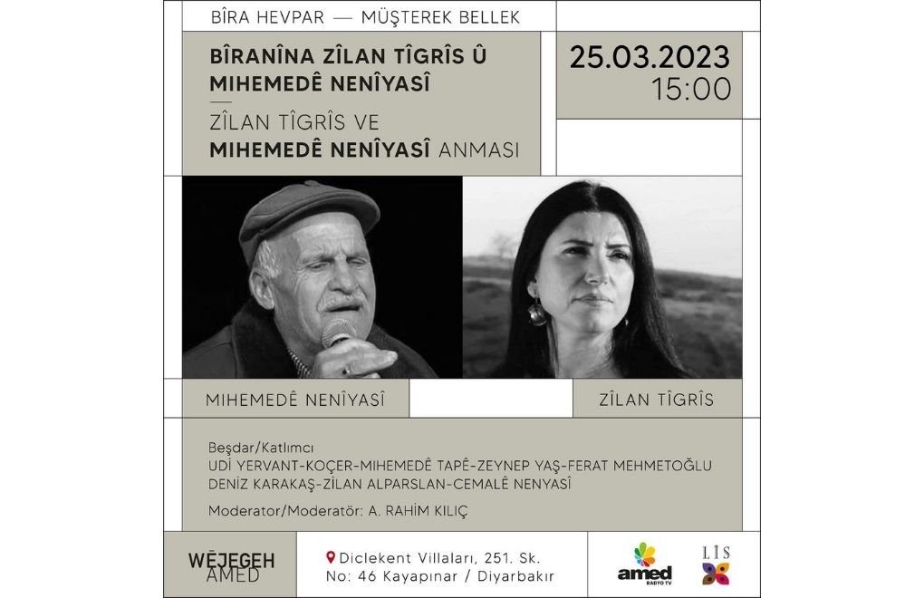Depremde hayatını kaybeden sanatçılar Tîgrîs ve Neniyasî Diyarbakır’da anılacak