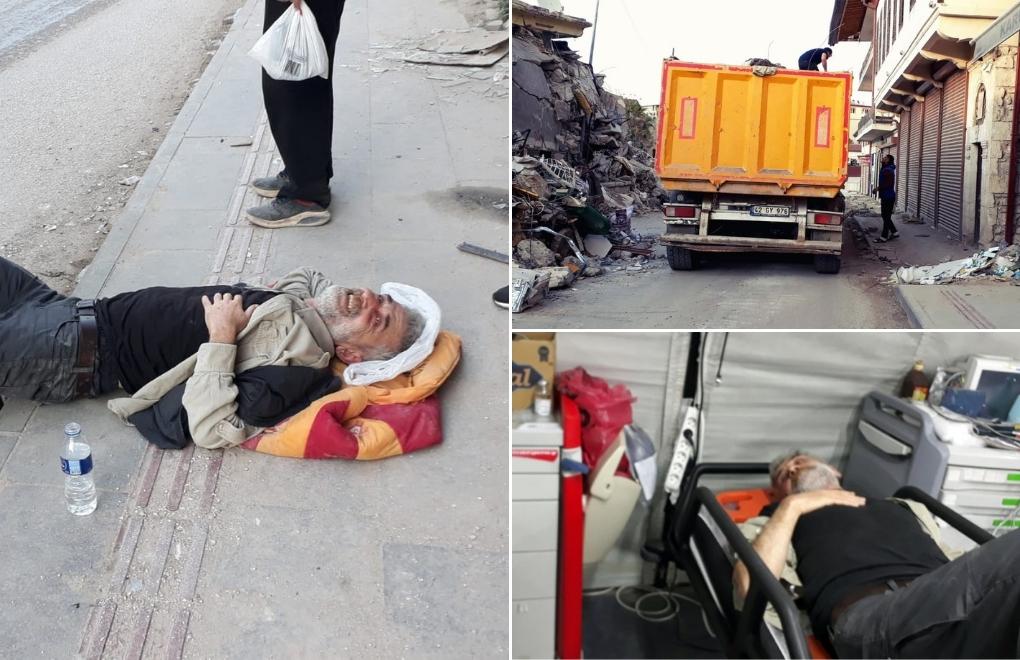 Gazeteci Özcan Yaman’a deprem bölgesinde hafriyat kamyonu çarptı