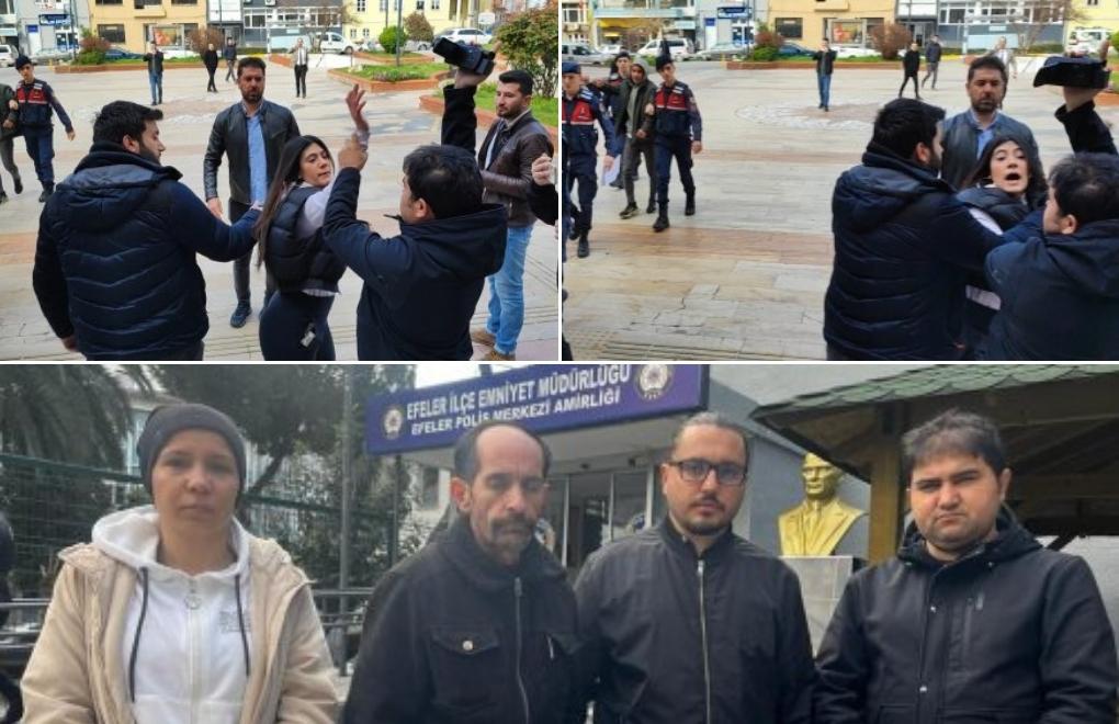 Aydın’da gazetecilere adli şüphelinin yakınları saldırdı