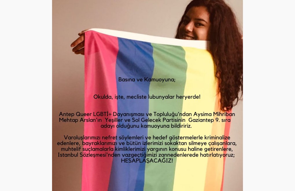 Aysîma Mîhrîban Mehtap Arslana ji “Antep Queer”ê bûye namzeta Partiya Kesk a Çep