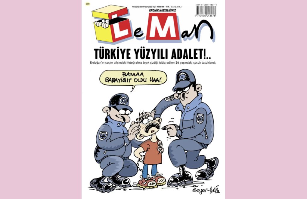 LeMan'dan 'Erdoğan fotoğrafına bıyık çizdiği için tutuklanan çocuk' kapağı