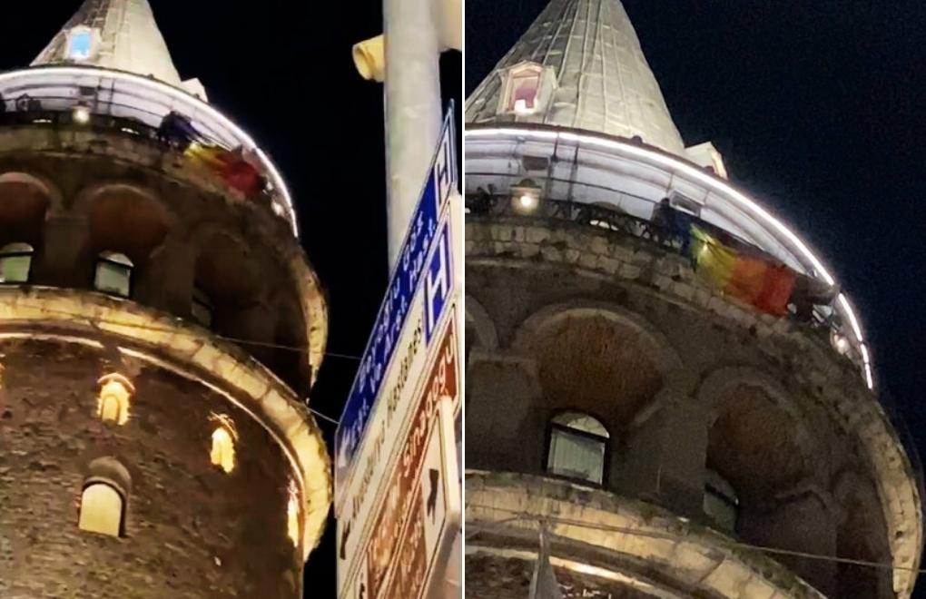 Activists unfurl rainbow flag on Galata Tower after İstanbul Pride Parade