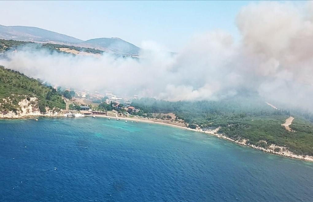İzmir’deki orman yangınına müdahale sürüyor