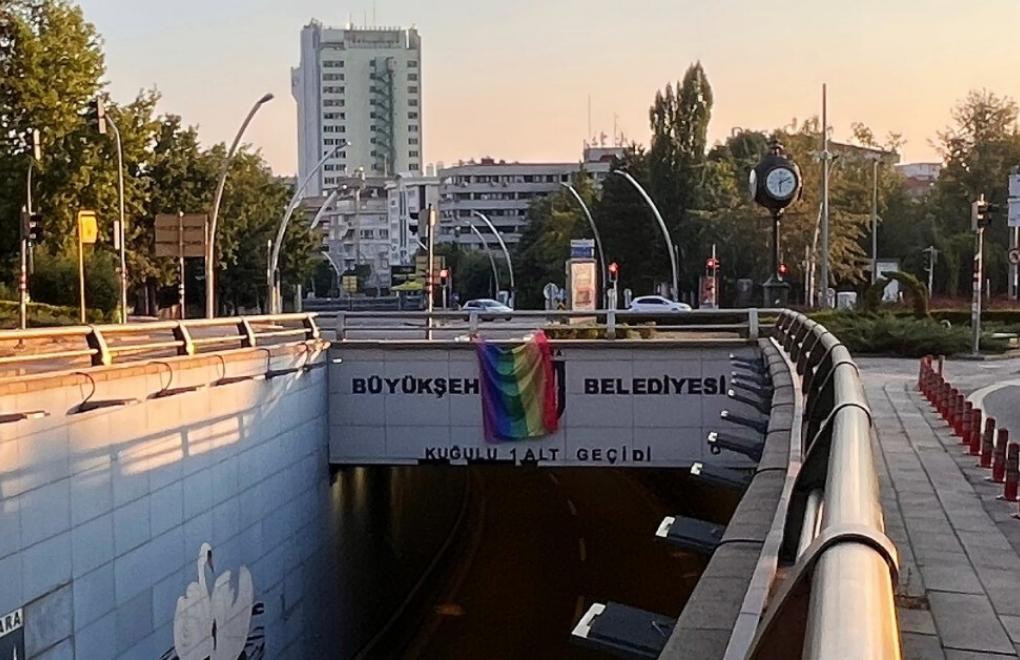 LGBTI+ activists unfurl rainbow flags in Ankara against bans