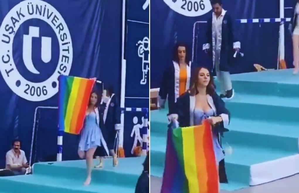 University student faces formal proceedings after unfurling rainbow flag at graduation ceremony