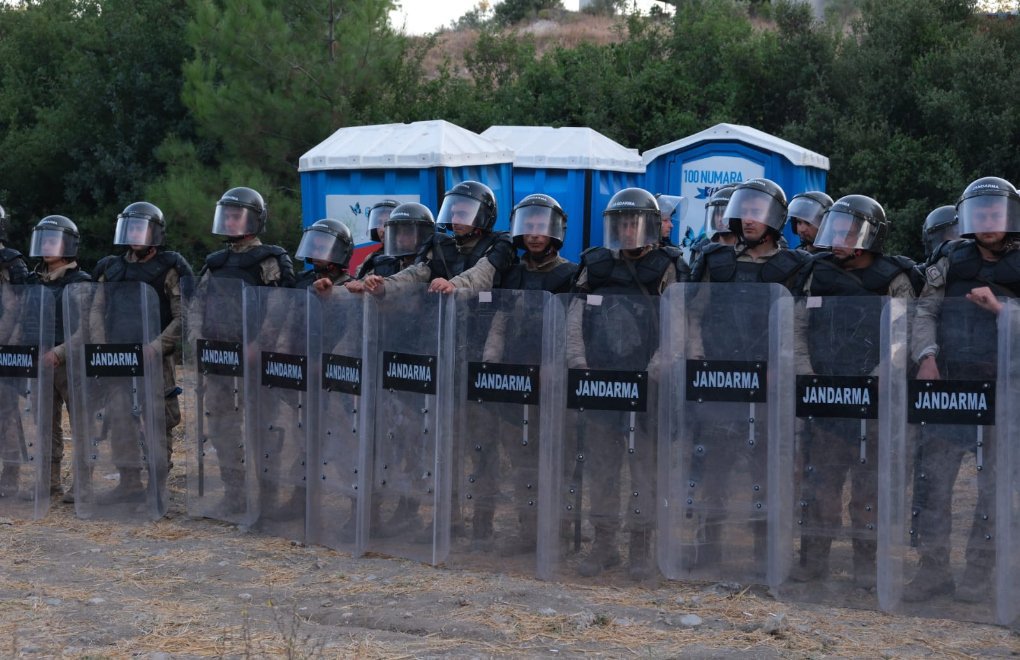 Akbelen'de yine jandarma müdahalesi: Seyyar tuvalete barikat