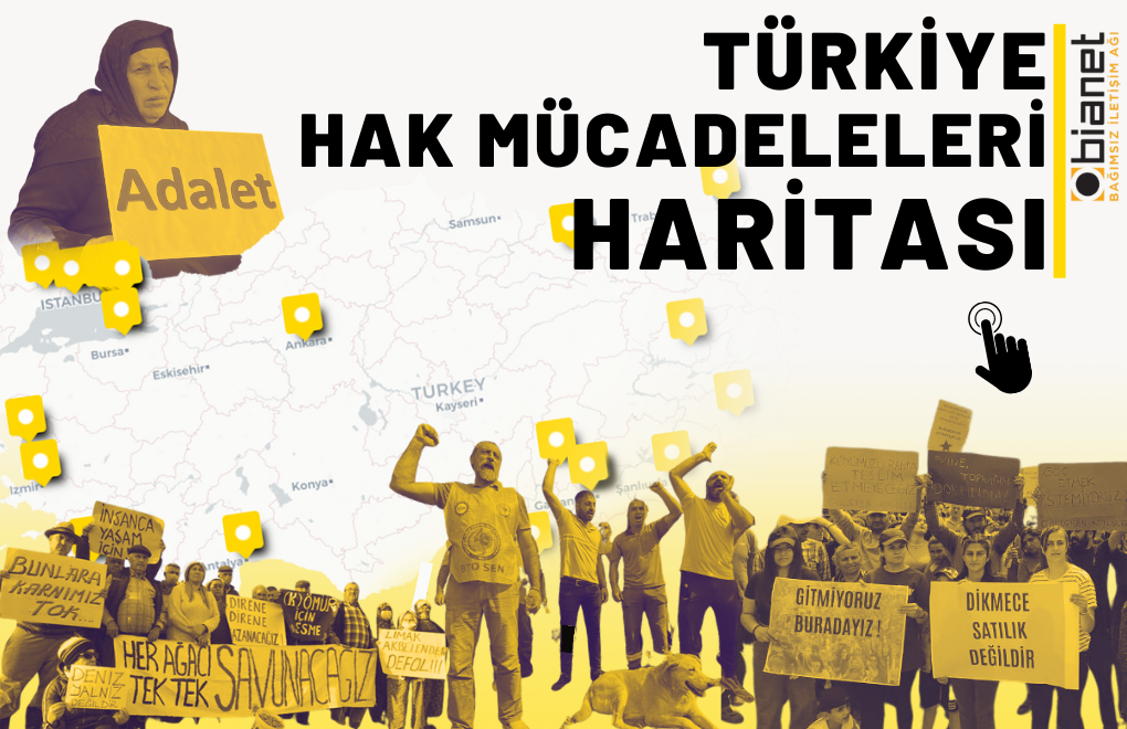 Türkiye hak mücadeleleri haritası