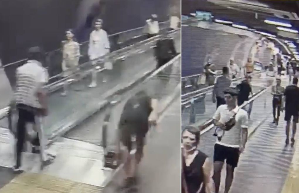 ﻿Sabotage on the escalator in Istanbul Metropolitan Municipality metro