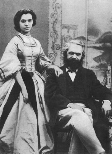 Karl Marx ve eşi Jenny. 1848'den sonra yerleştikleri Londra'daki evlerinde