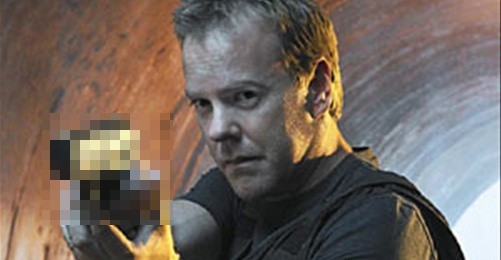 Akla önce "Kurtlar Vadisi" dizisi geliyor ama, Jack Bauer'li 24 dizisindeki silah, şiddet, işkence görüntülerinin geri kalır yanı yok.