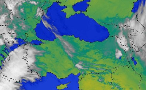 19 Nisan, 09:15 itibarıyla Türkiye'nin kızılötesi uydu görüntüsü.